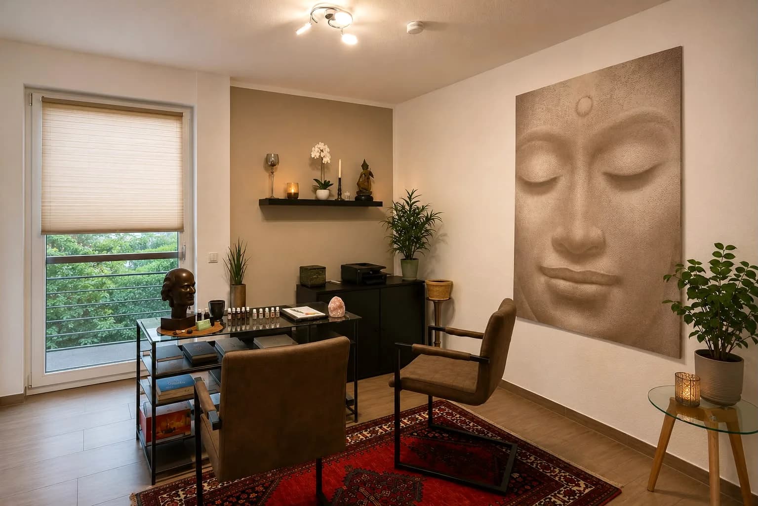 Behandlungsraum der Heilpraxis mit warmem, ruhigem Ambiente
